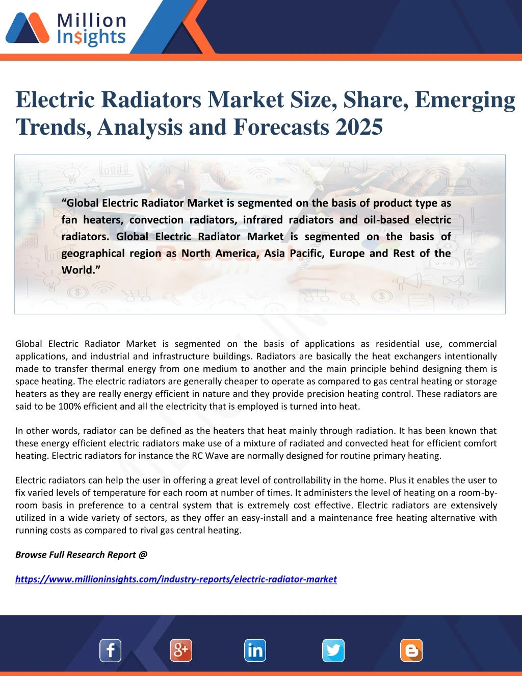 electric radiators market size share emerging