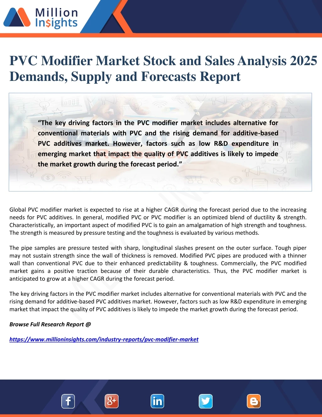 pvc modifier market stock and sales analysis 2025