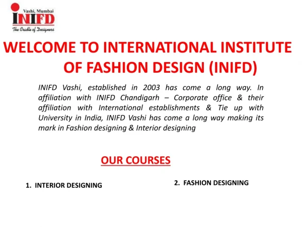 Interior Designing Institute, Inifd Vashi