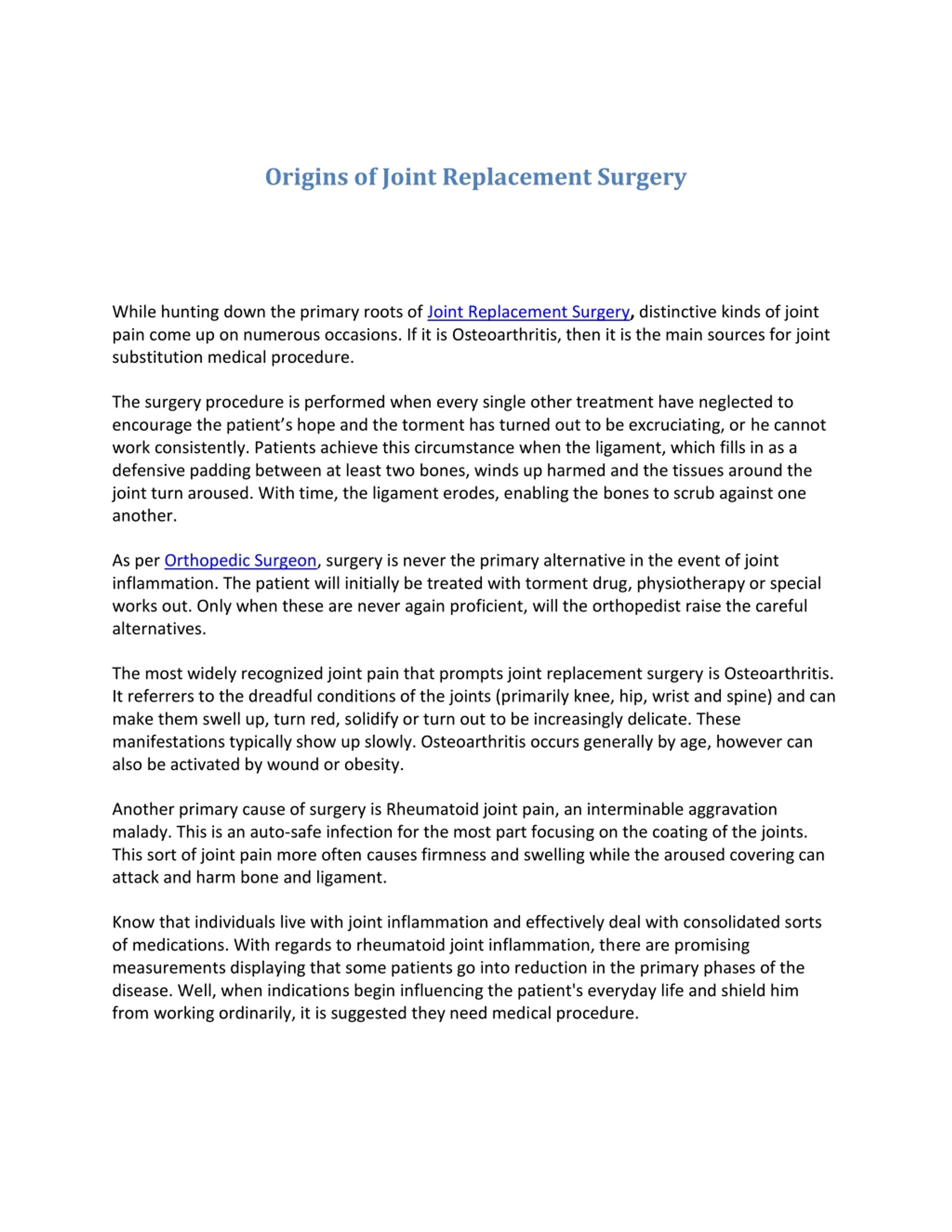 PPT - Origins of Joint Replacement Surgery PowerPoint Presentation ...