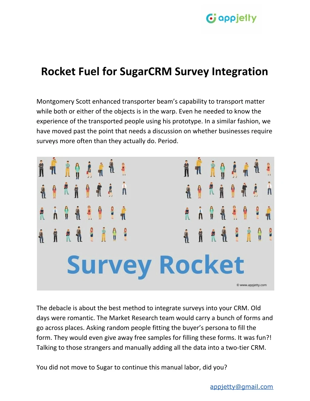 rocket fuel for sugarcrm survey integration