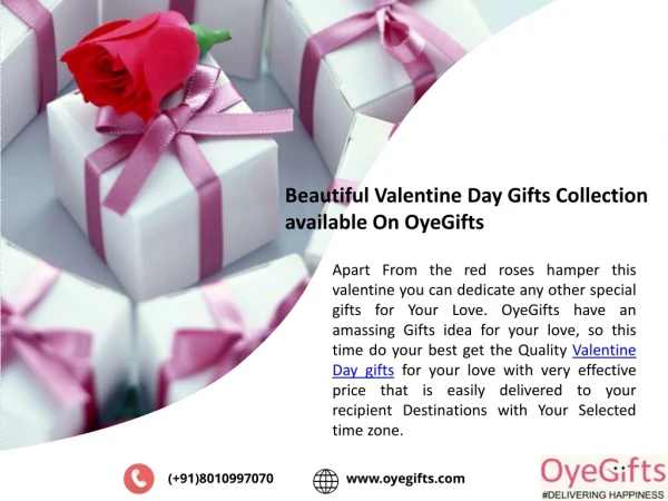 Beautiful Valentine Day Gifts Collection available On OyeGifts