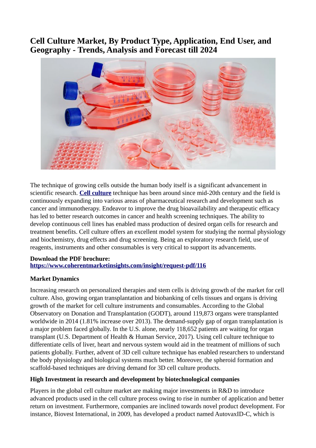 cell culture market by product type application