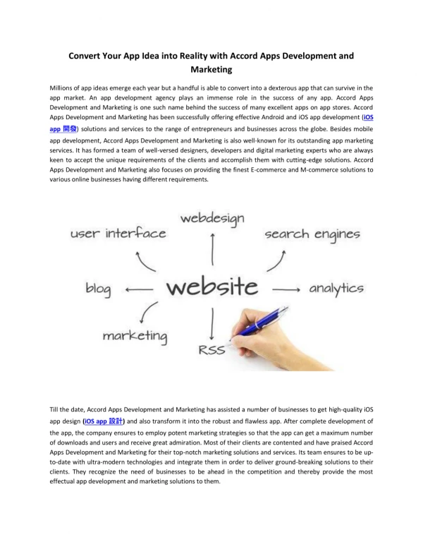 Convert Your App Idea into Reality with Accord Apps Development and Marketing