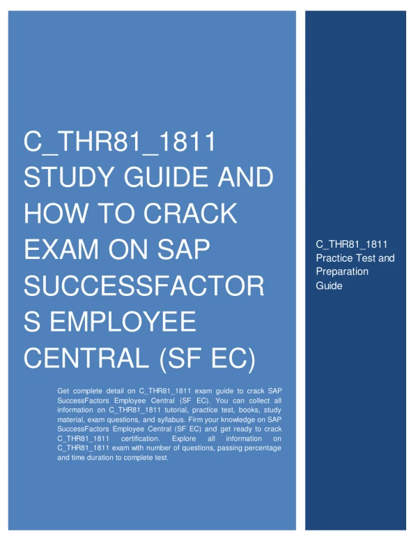 C_THR81_1811 Study Guide and How to Crack Exam on SAP SuccessFactors Employee Central (SF EC)