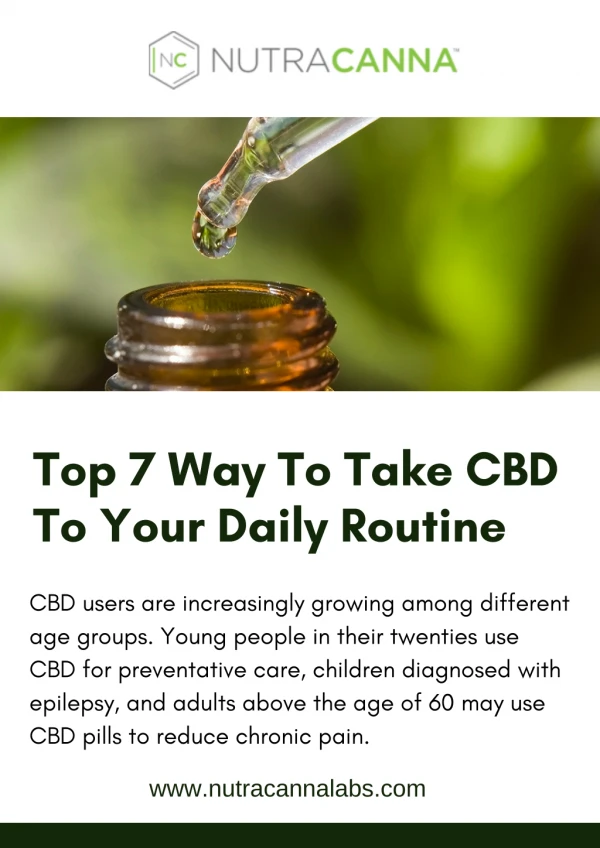 How Take CBD to Daily Routine - Top 7 Way