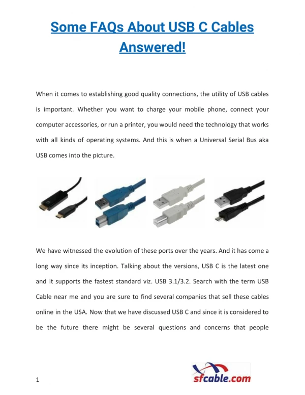 some faqs about usb c cables answered
