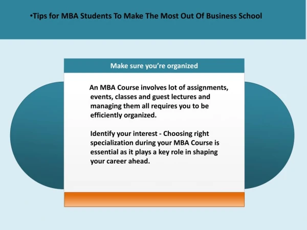Tips for MBA Students To Make The Most Out Of Business School