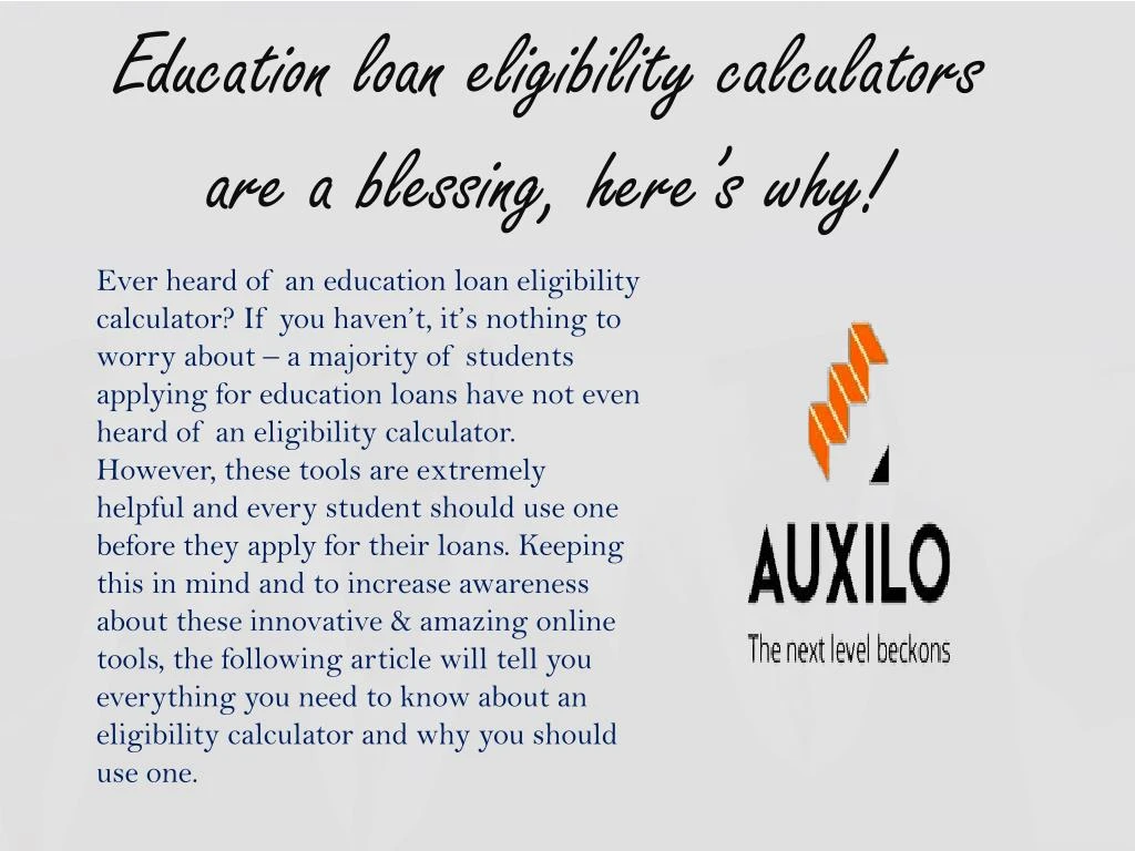 education loan eligibility calculators are a blessing here s why