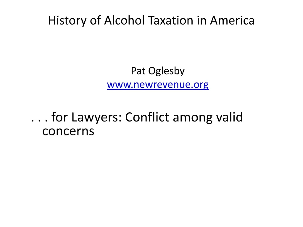 history of alcohol taxation in america