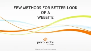 Tips for better Website