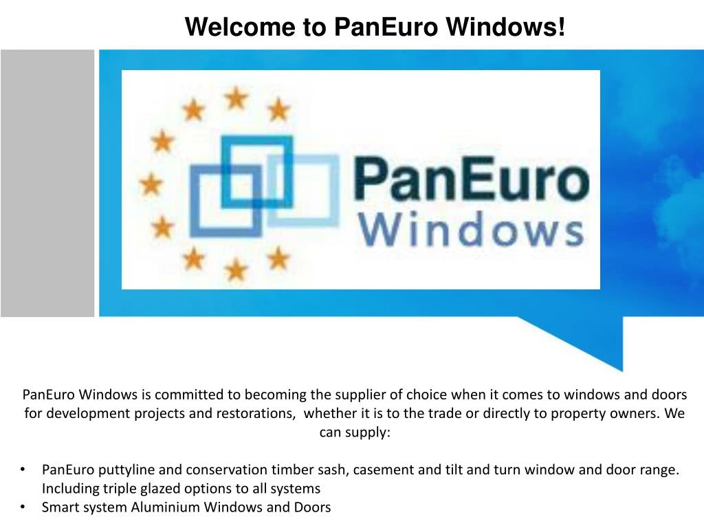 w elcome to paneuro windows