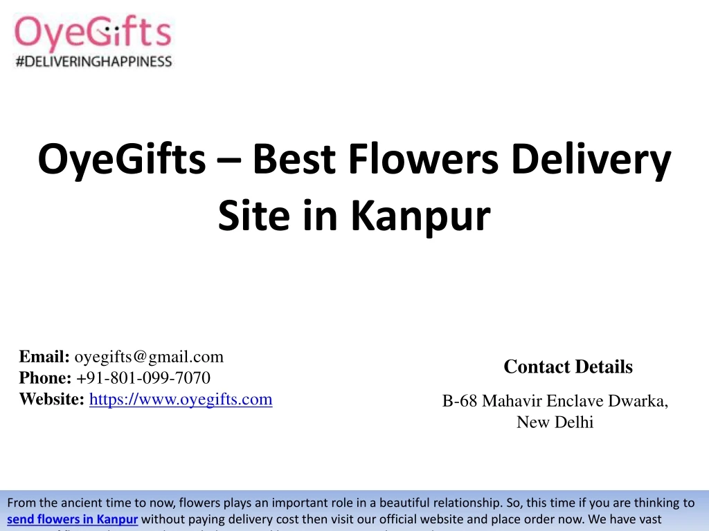 oyegifts best flowers delivery site in kanpur