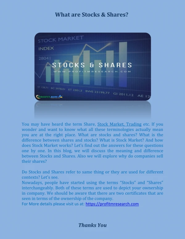 What are Stocks & Shares