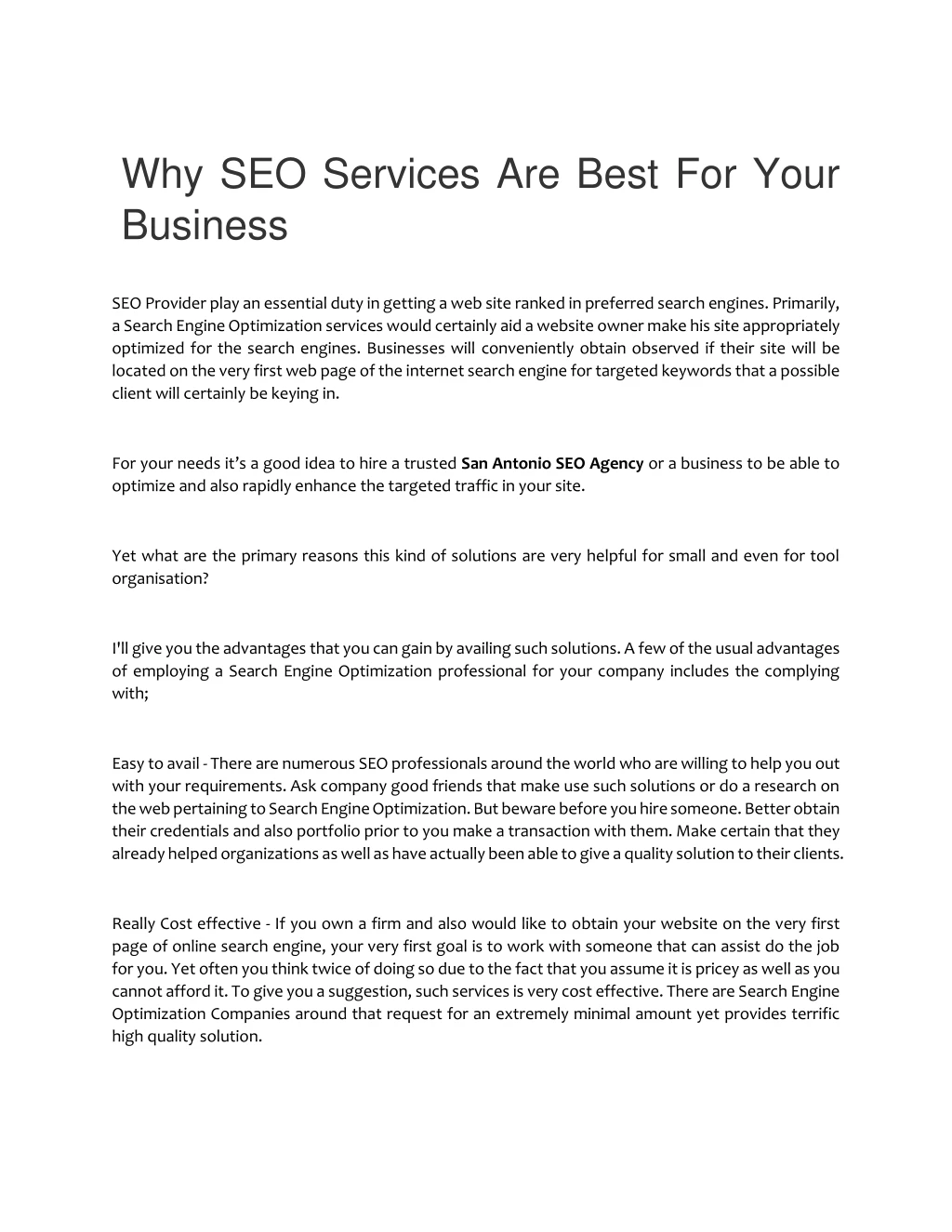 why seo services are best for your business