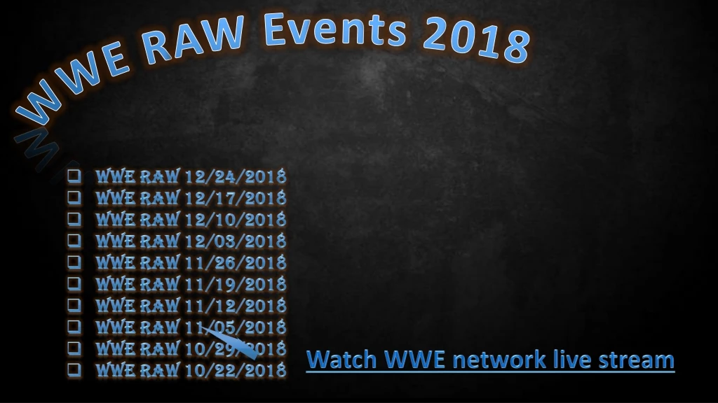 wwe raw events 2018