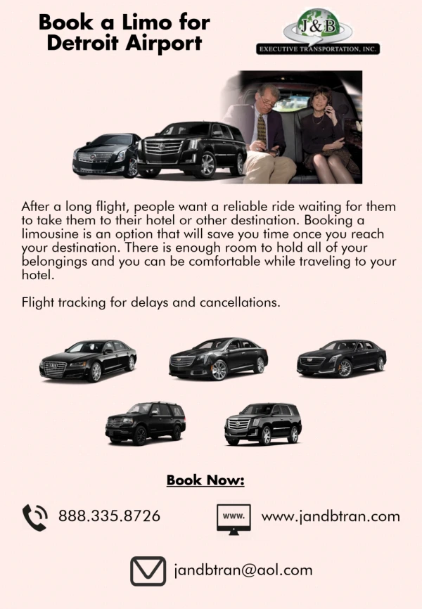 Book a Limo for Detroit Airport - J & B Executive Transportation