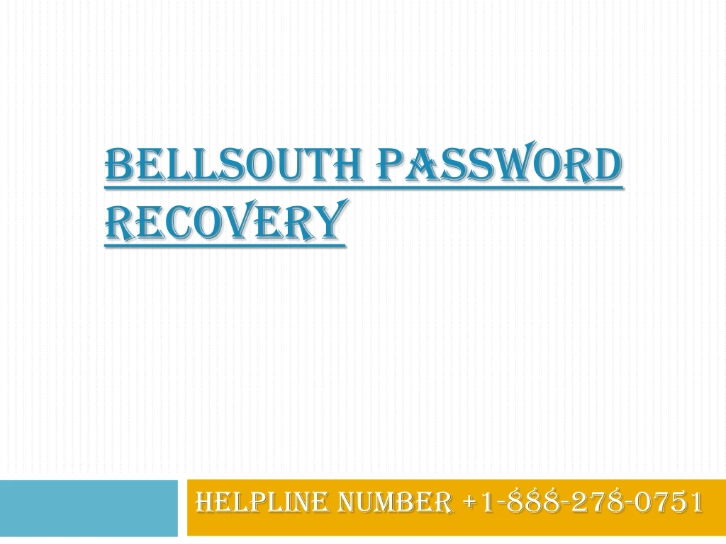 bellsouth password recovery