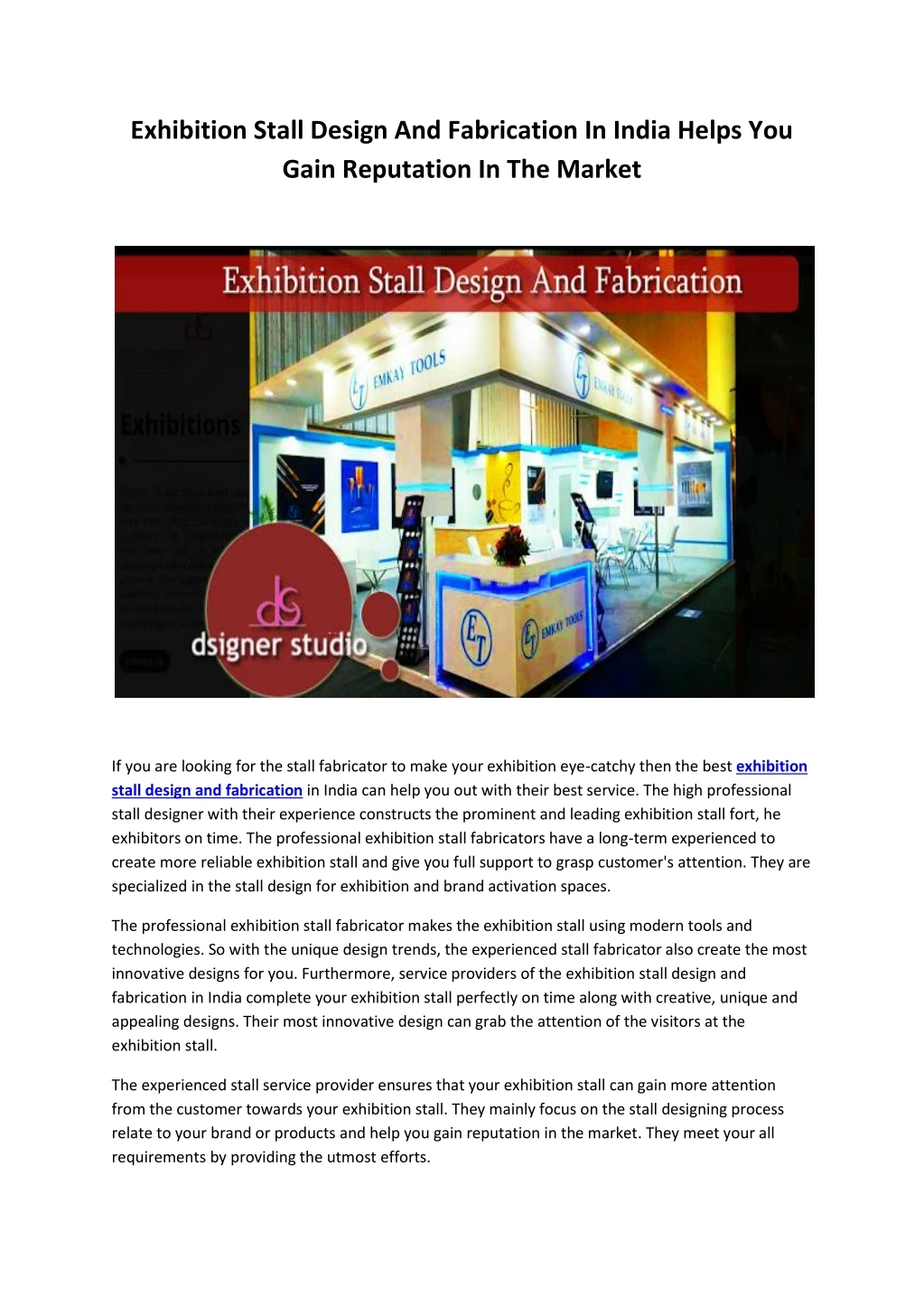 exhibition stall design and fabrication in india