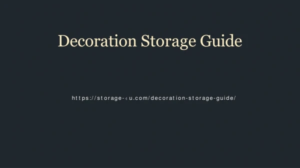 Decoration Storage Guide