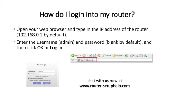 How do I login into my router?