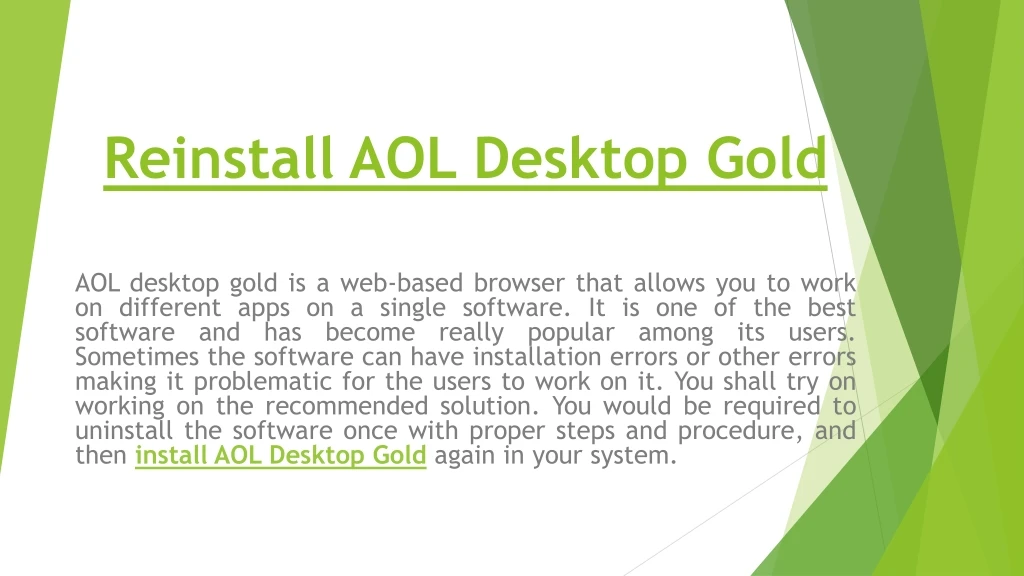 reinstall aol desktop gold
