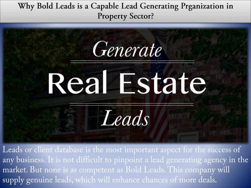why bold leads is a capable lead generating