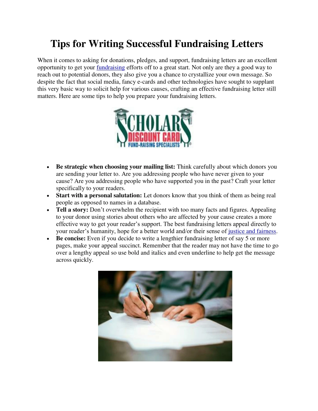 tips for writing successful fundraising letters