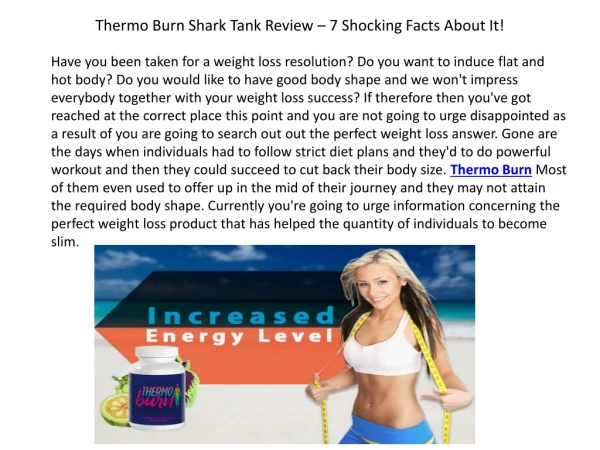 Thermo Burn Shark Tank Review – 7 Shocking Facts About It!