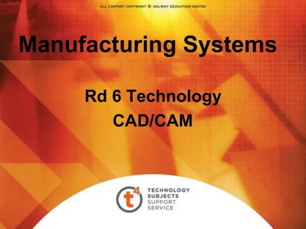 Manufacturing Systems Rd 6 Technology CAD