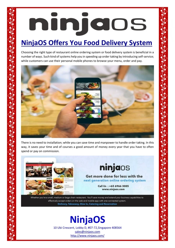 NinjaOS Offers You Food Delivery System