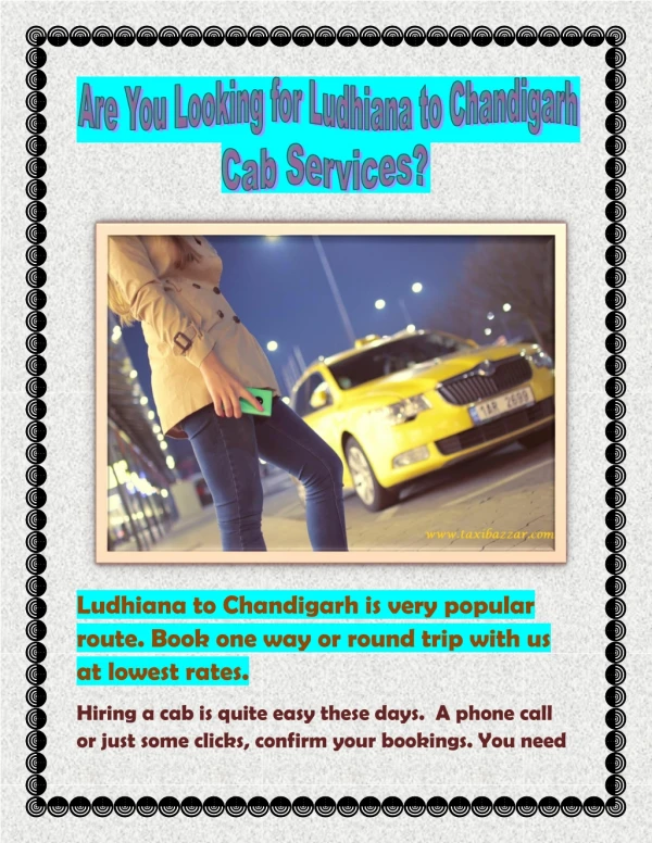 Are You Looking For Ludhiana to Chandigarh Cab Service?