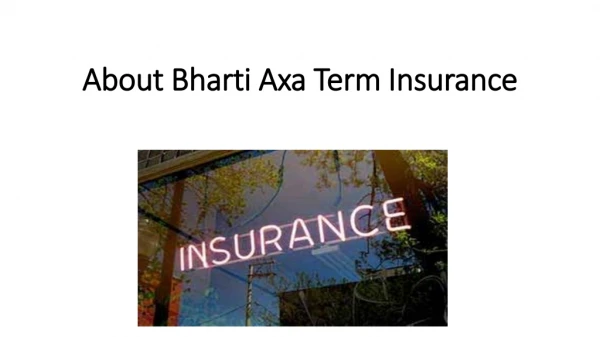 About Bharti Axa Term Insurance
