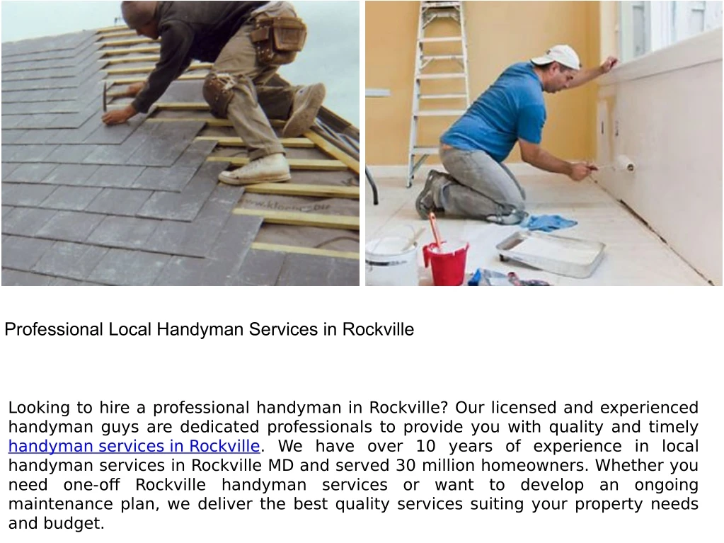 professional local handyman services in rockville