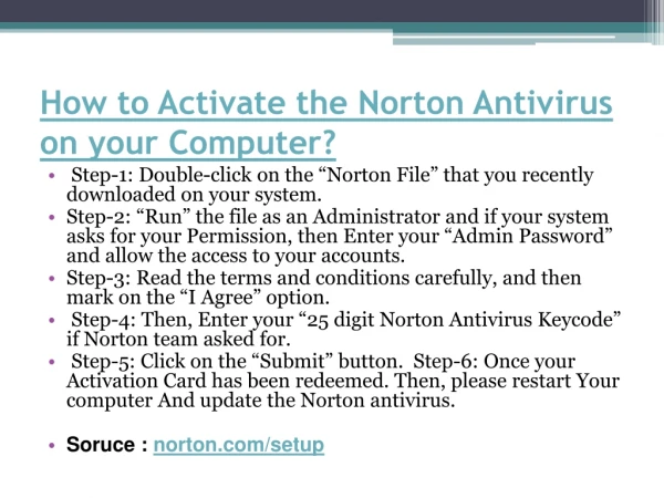 How to Activate the Norton Antivirus on your Computer?