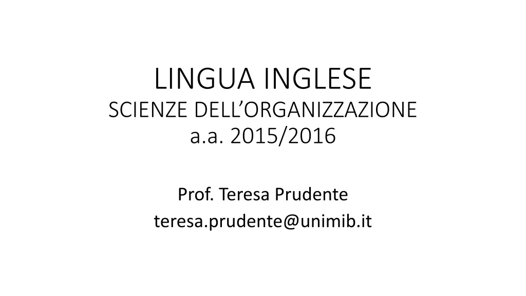 lingua inglese scienze dell organizzazione a a 2015 2016