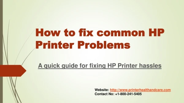 How to fix common HP Printer Problems