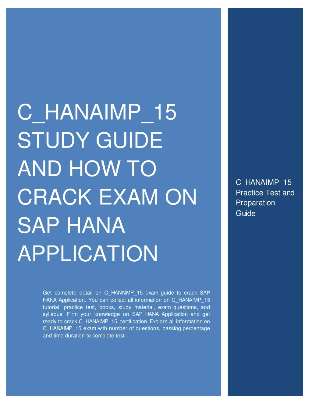 c hanaimp 15 study guide and how to crack exam