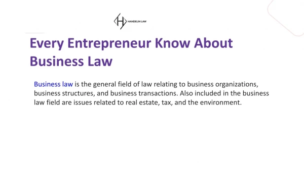 Business Law For Entrepreneurs