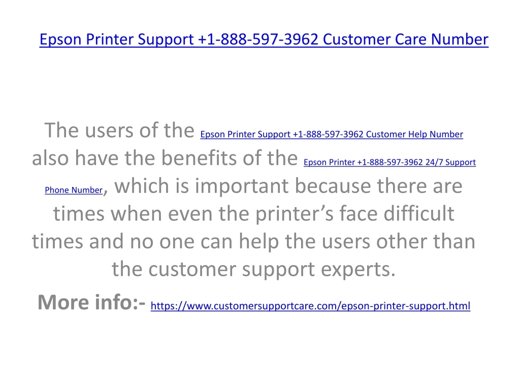 epson printer support 1 888 597 3962 customer care number