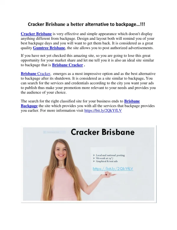 Cracker Brisbane a better alternative to backpage…!!!