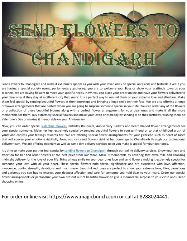 Send Flowers To Chandigarh