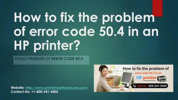 How to fix the problem of error code 50.4 in an HP printer
