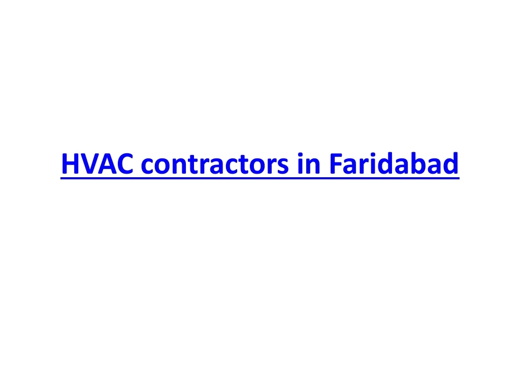 hvac contractors in faridabad