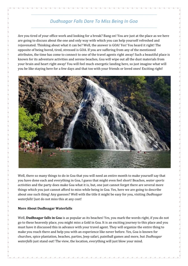 Explore Dudhsagar WaterFalls in Goa - Lets Go Goa