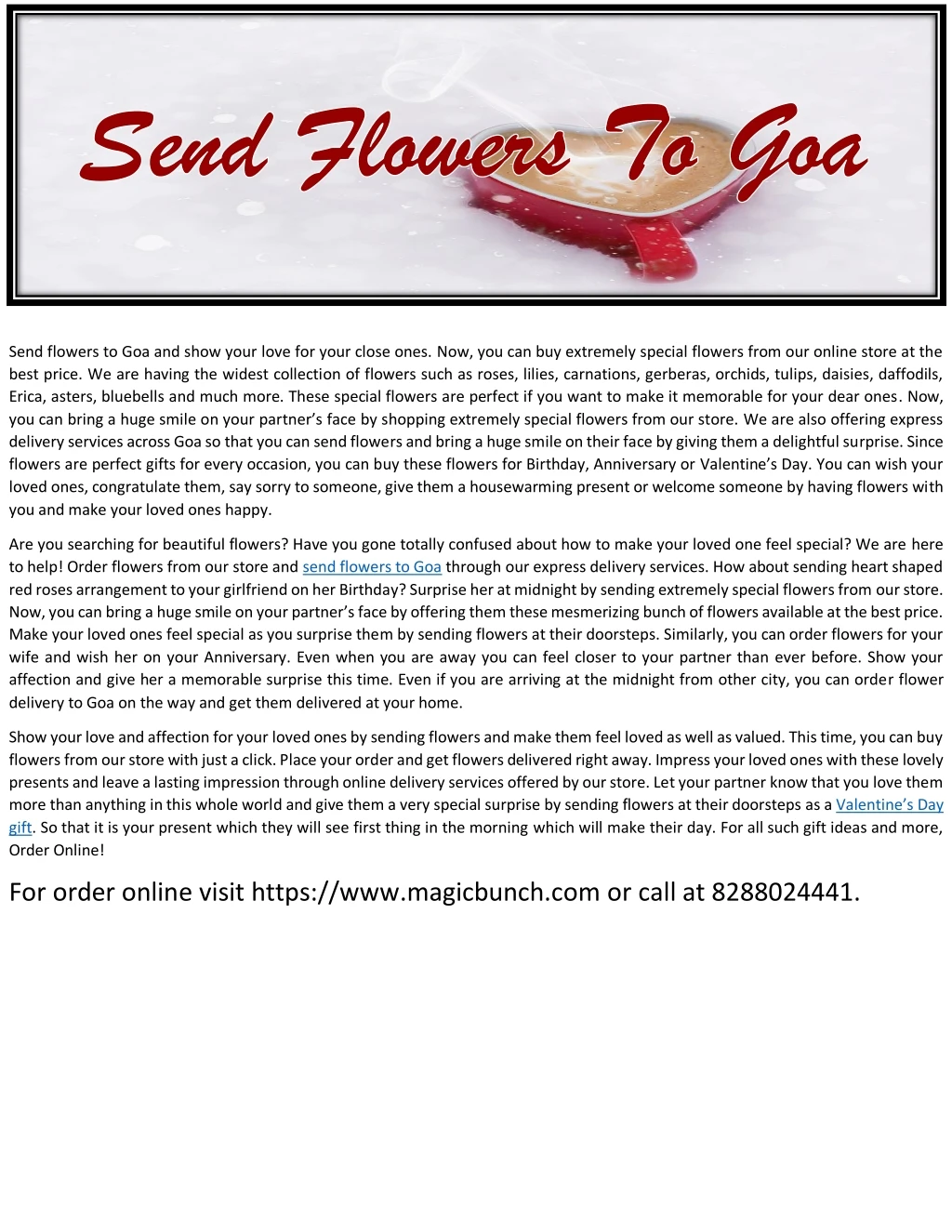 send flowers to goa and show your love for your
