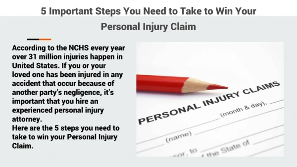 5 steps you need to take to win your Personal Injury Claim
