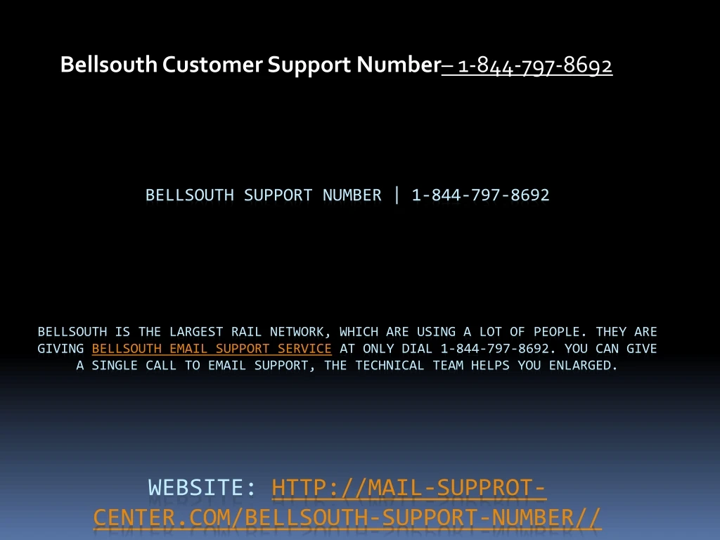 bellsouth customer support number 1 844 797 8692