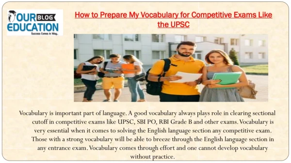 Vocabulary and Word List - Best Exam and UPSC Test Preparation