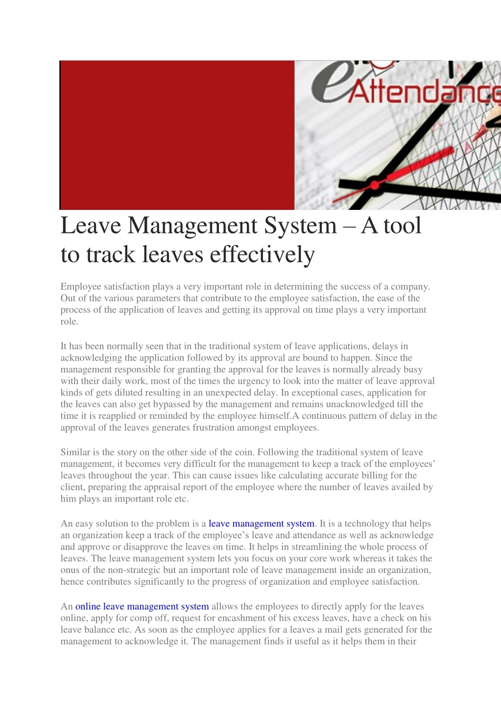 leave management system a tool to track leaves